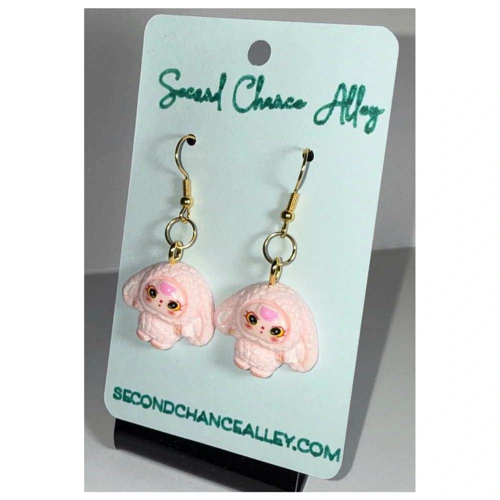 Baby Three Earrings – Handcrafted Whimsy‎ in Blush Pink